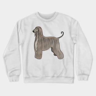 Afghan hound dog cartoon illustration Crewneck Sweatshirt